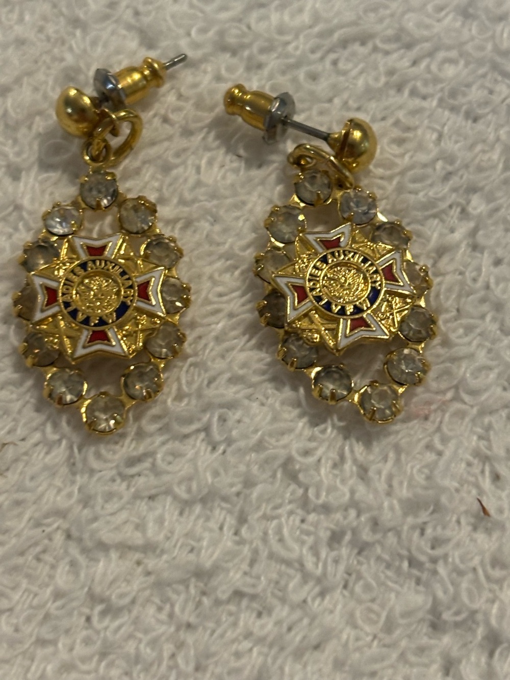 Ladies Auxiliary VFW Dangle Earrings
